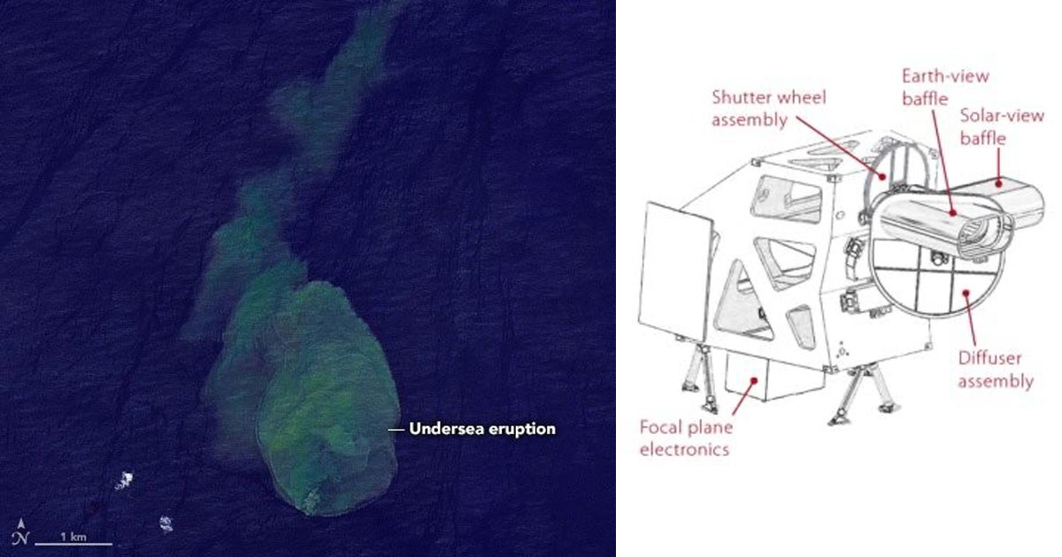 Спутник NASA заснял извержение подводного вулкана Кавачи (1 фото)