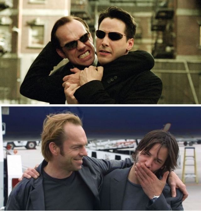 Дружеские встречи актеров, которые играли заклятых врагов в совместных фильмах (12 фото)