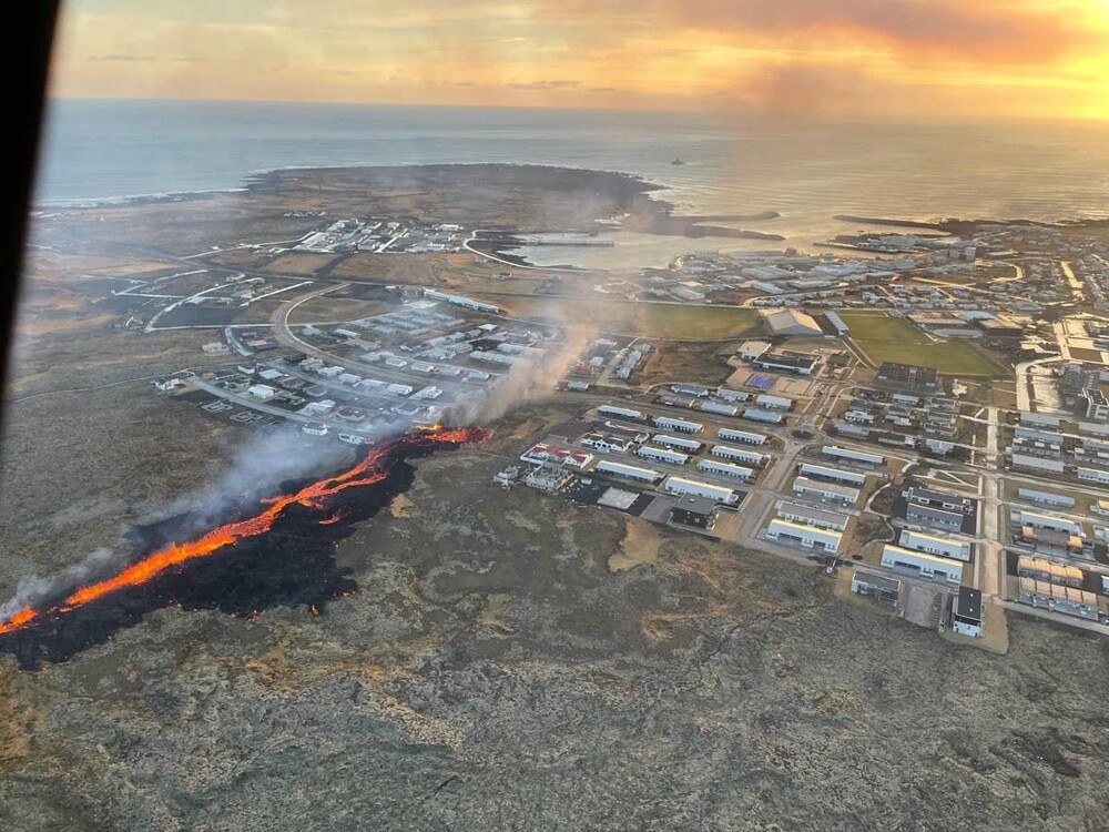 In Iceland Volcanic Lava Reached The Town Of Grindavik And Destroyed