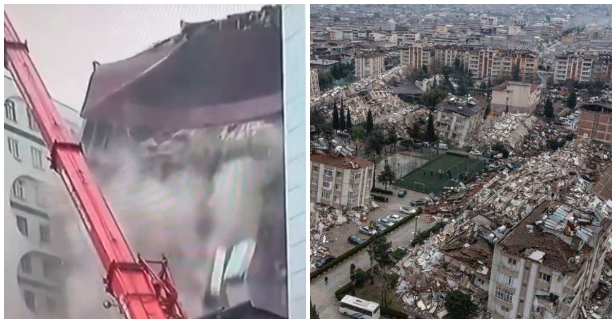 Another earthquake collapsed the house on Turkish TV channel live (2 photos + 7 videos)