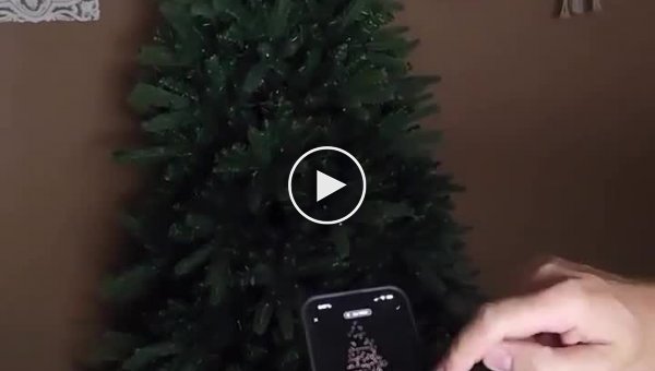 Christmas tree with built-in garland