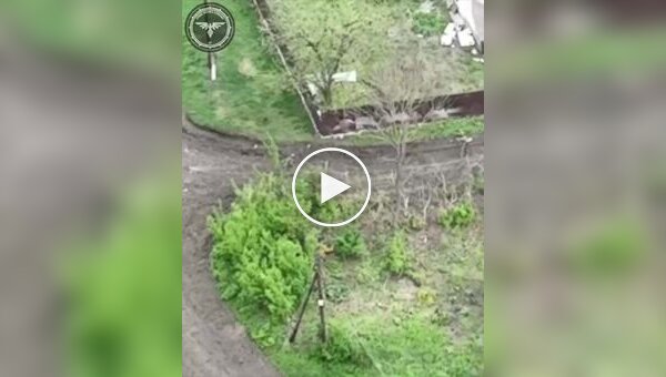 Неудачная попытка российского военного сбить украинский FPV-дрон в селе Соловьево Донецкой области