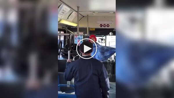 Американец подвесил гамак в автобусе